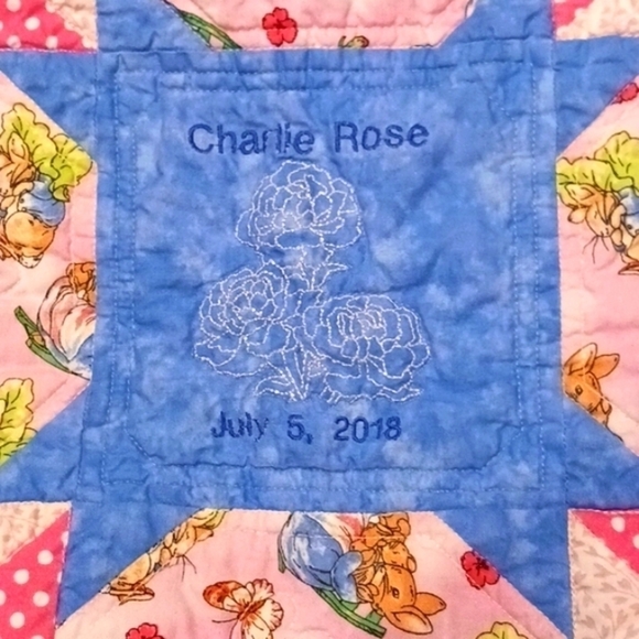 Hand Crafted Bunny Baby Blanket - Picture 4 of 5